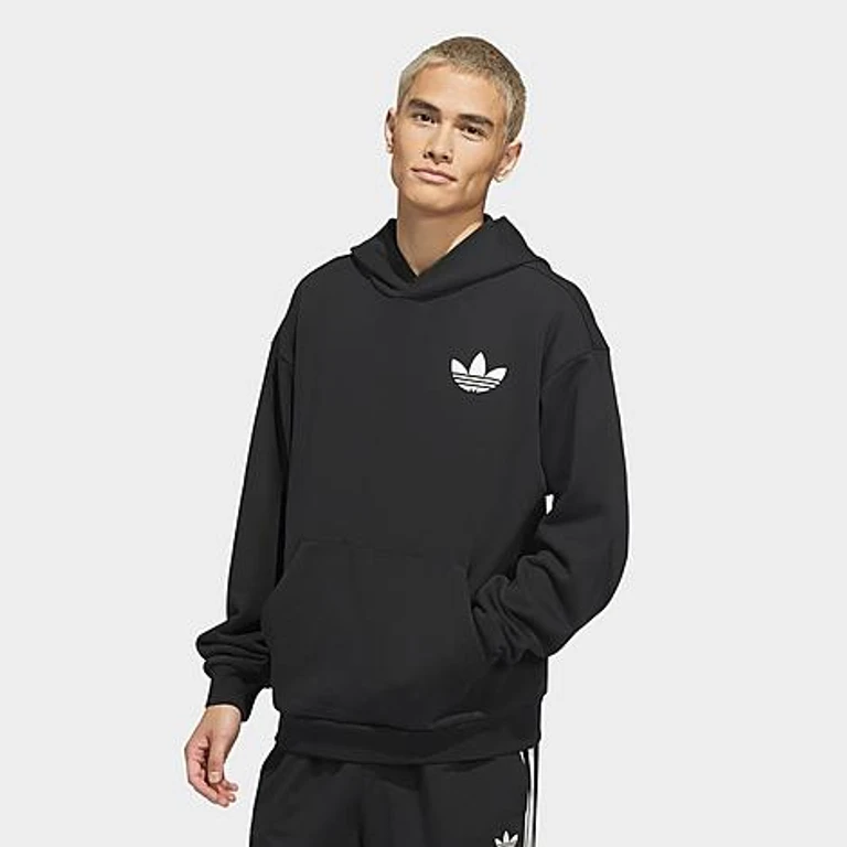 adidas Men's Originals World Wide Hoops Basketball Hoodie in Black Size: XS