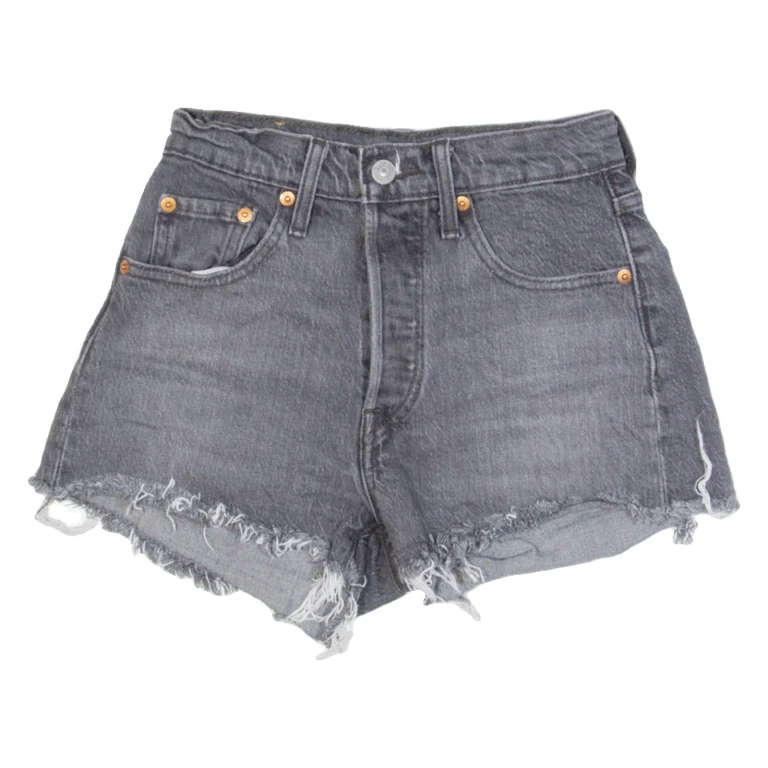 LEVI'S 501 BIG E Womens Denim Shorts Black XS W24
