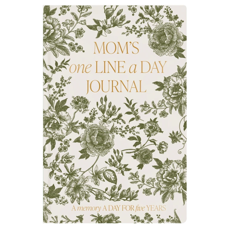 Mom's One Line A Day Green Delft Leather Journal