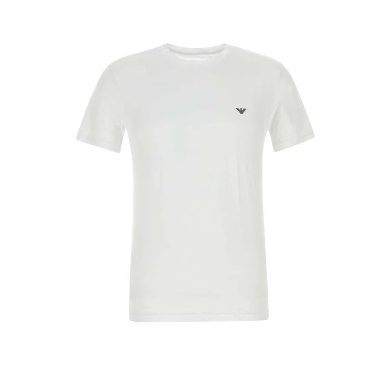 Emporio Armani White Stretch Cotton T-Shirt Exterior: Elastane Intimo - Men