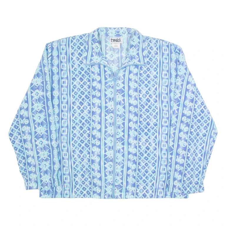 TEDDI Lightweight Womens Jacket Blue 90s Striped L