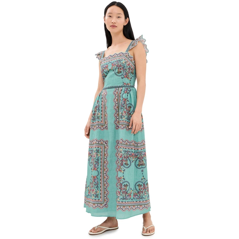 Cleobella Veronique Ankle Dress Bleura Print L