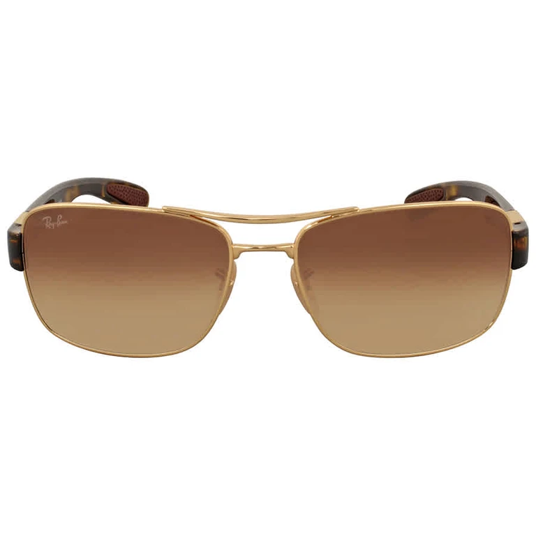 Ray Ban Brown Gradient Rectangular Mens Sunglasses RB3522 001/13 61