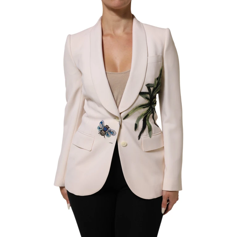 Dolce & Gabbana Beige Embroidered Single Breasted Jacket Clothing - Women