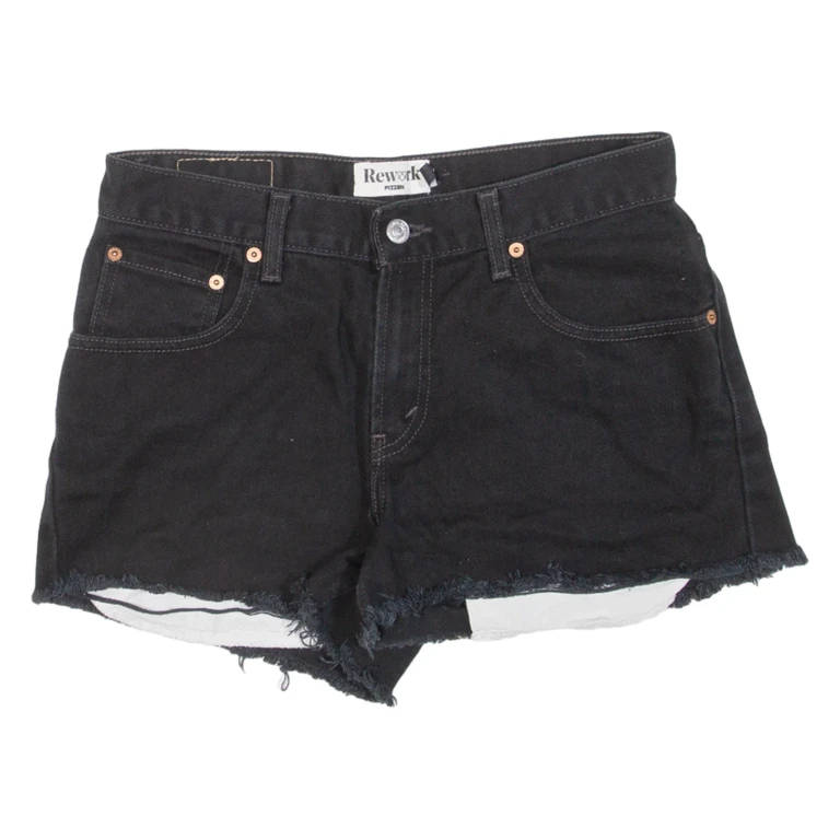 LEVI'S Womens Denim Shorts Black M W30