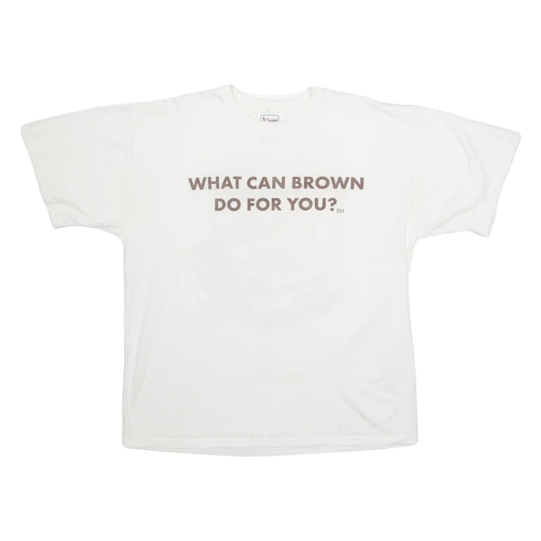 CHASE AUTHENTICS NASCAR What Can Brown Do For You? Tim Brown 44 Mens T-Shirt White USA XL