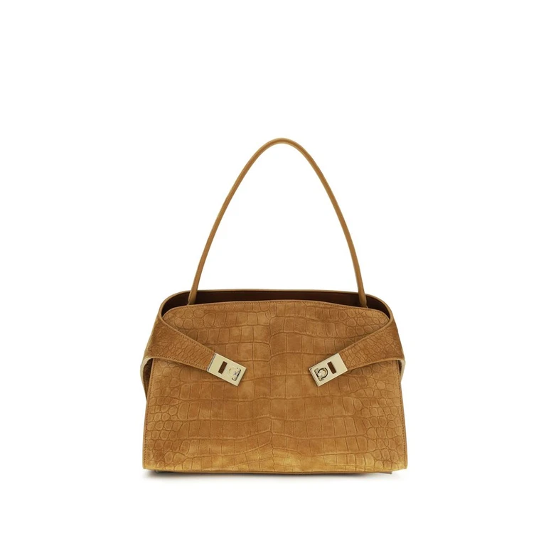 Ferragamo Brown Leather Hug Sh S Shoulder Bag