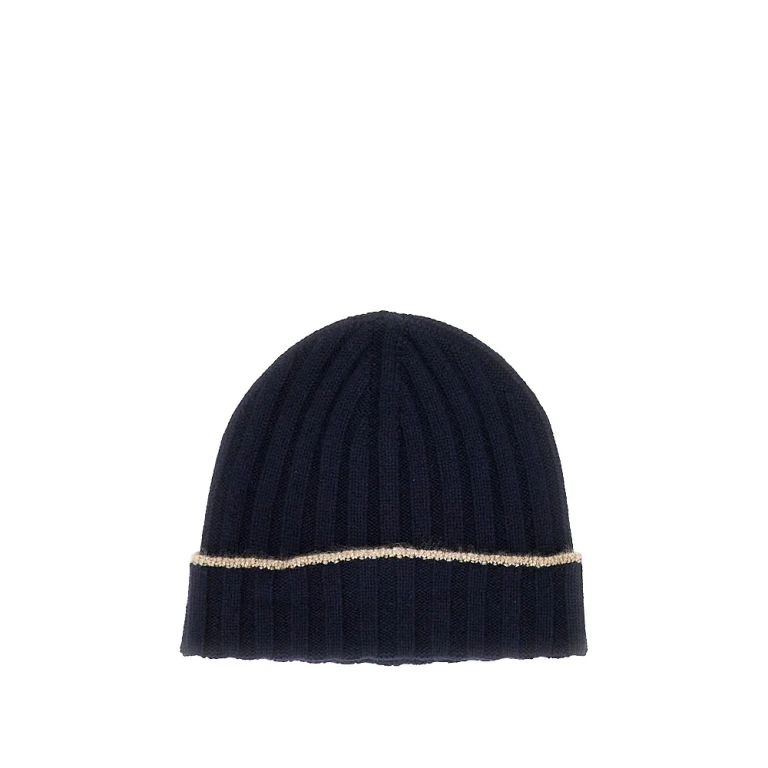BRUNELLO CUCINELLI Ribbed cashmere beanie hat Man M