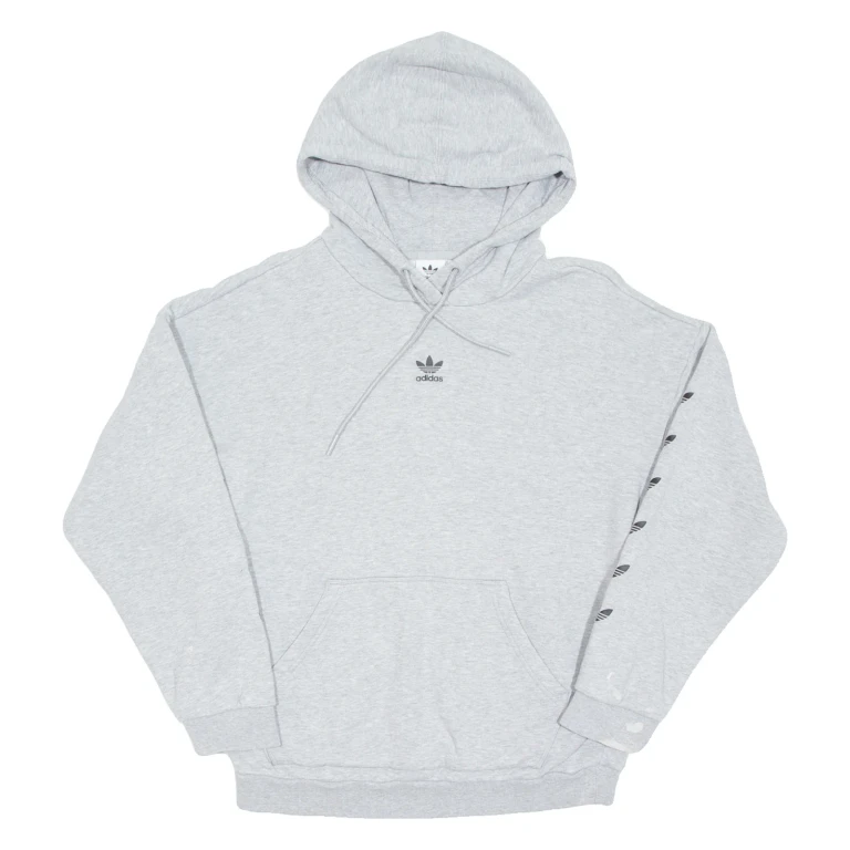 ADIDAS Womens Grey Hoodie Pullover UK 8