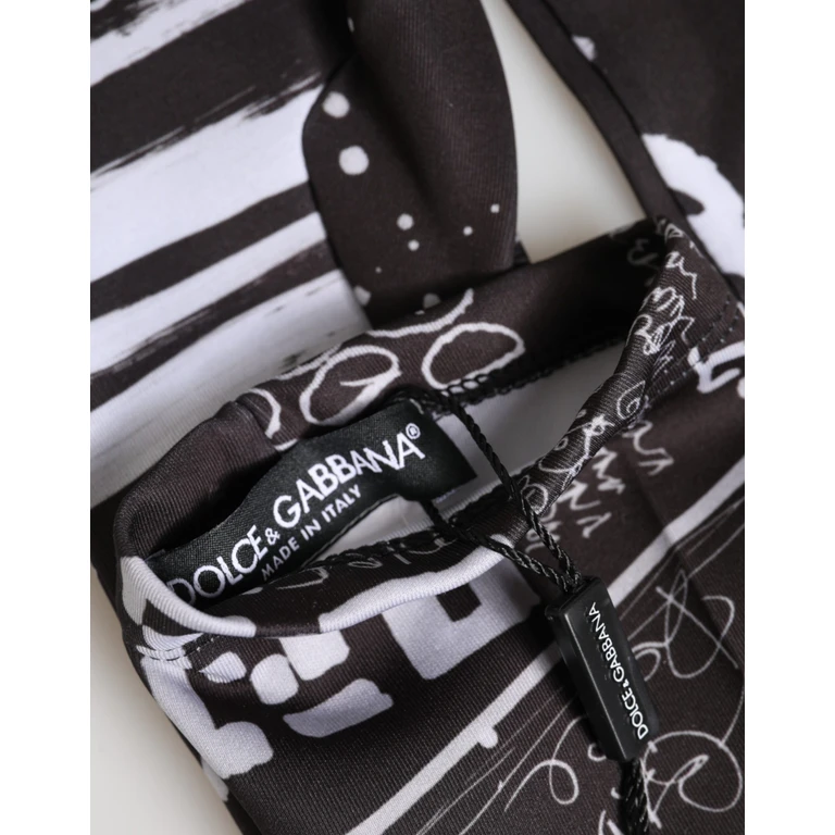 Black White Dg Logo Elbow Length Mitten Gloves Black/white 10+pl - Women