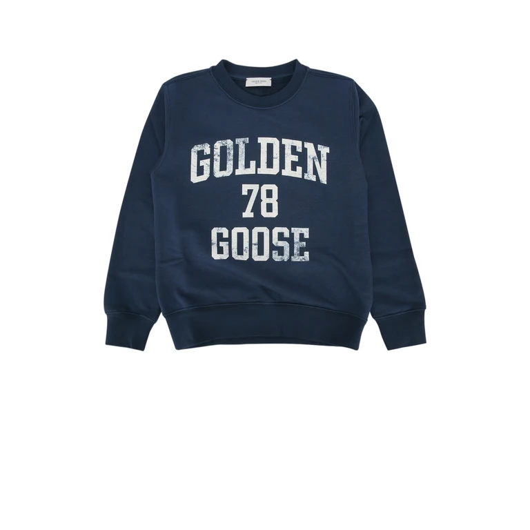 Golden Goose Kids Journey- Unisex Crewneck Totaleclipse Cotton Poliester Felpe