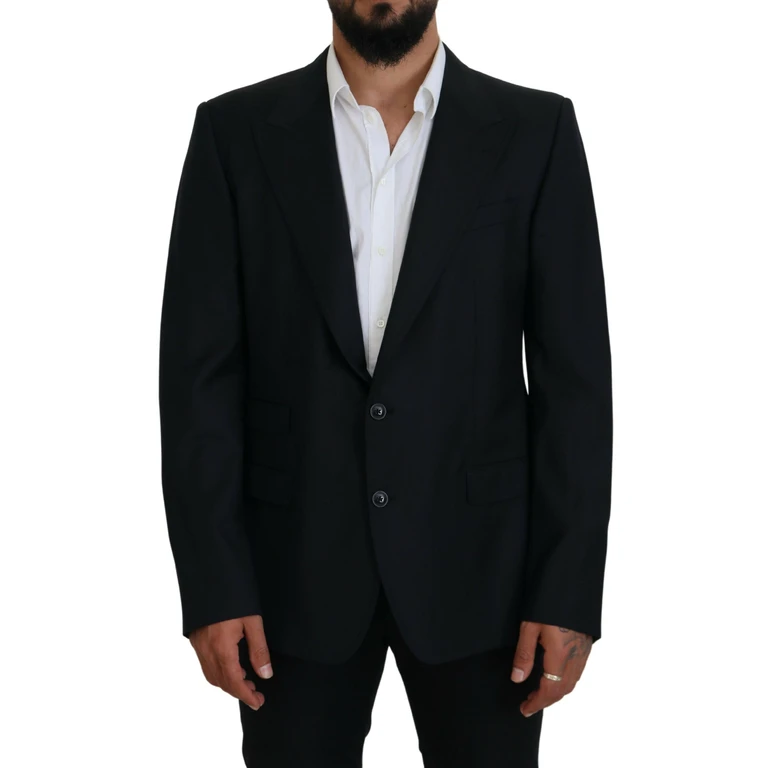 Dolce & Gabbana Dark Blue Wool Formal Sicilia Blazer Clothing - Men