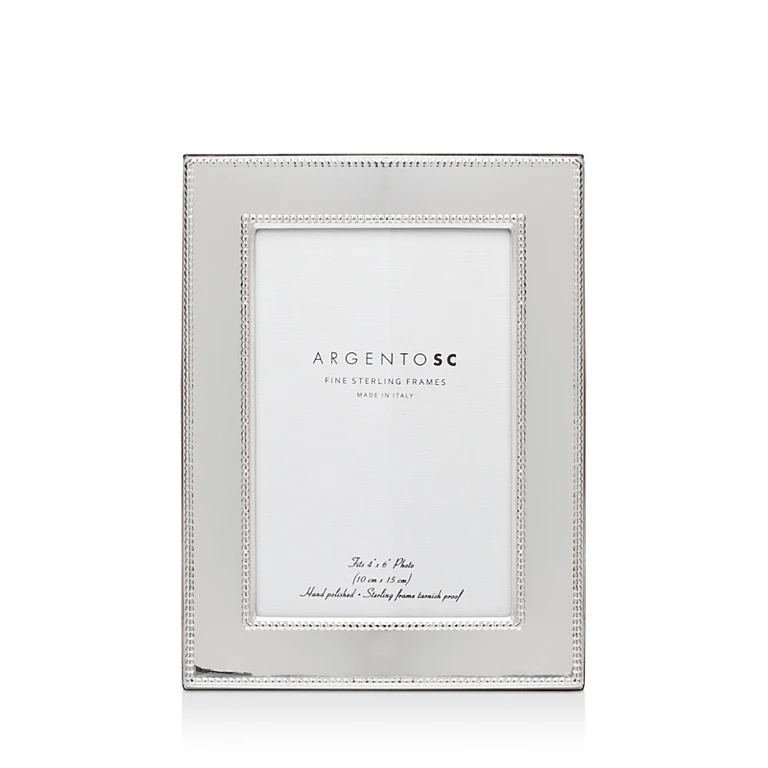 Argento Sc Amira Double-Bead Sterling Silver Frame, 4 x 6