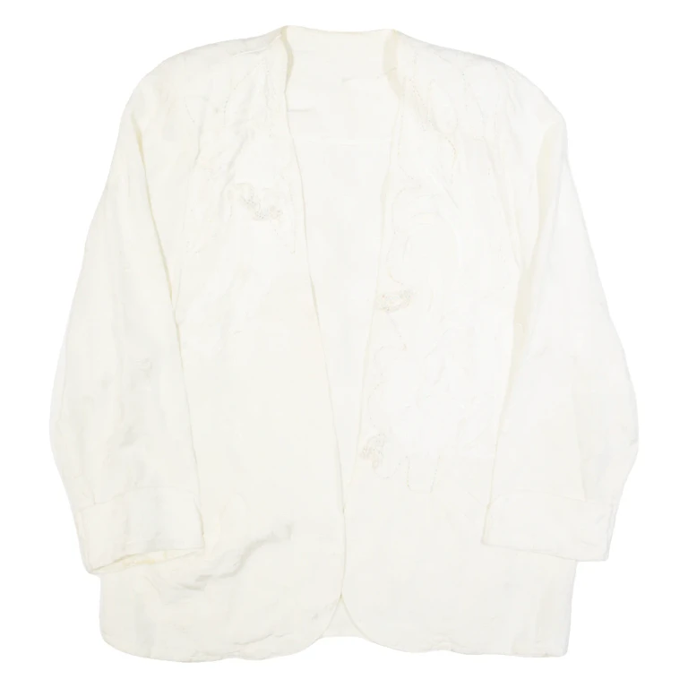 Womens Blazer Jacket Cream 90s M