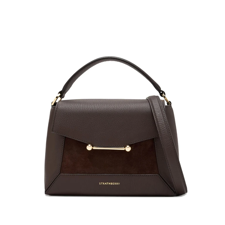 Small Mosaic Leather Suede Tote Bag