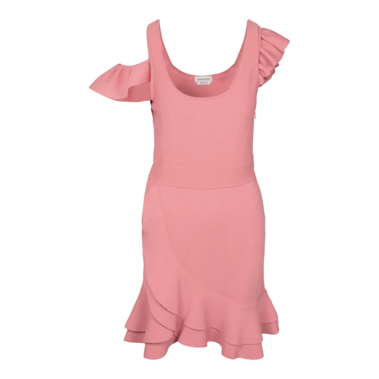 Women's Compact Knit Mini Ruffle Dress