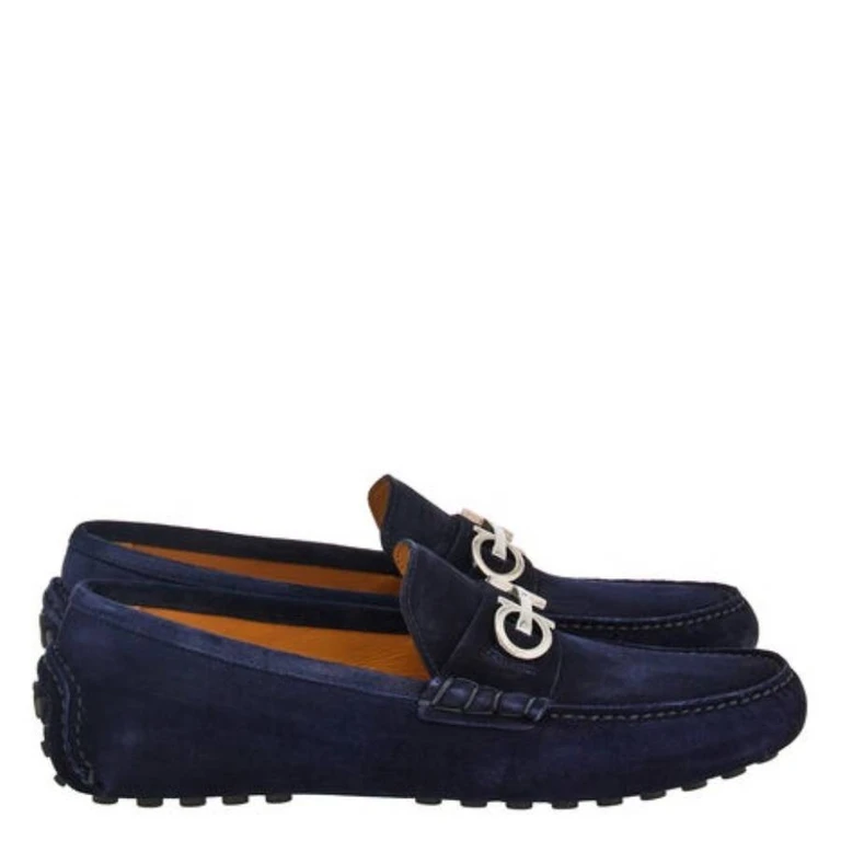 Ferragamo Gancini Ornament Driver Loafers, Size 9 EE