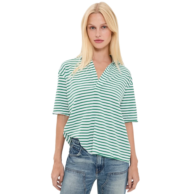 Patty Popover Henley Tee Cherry M