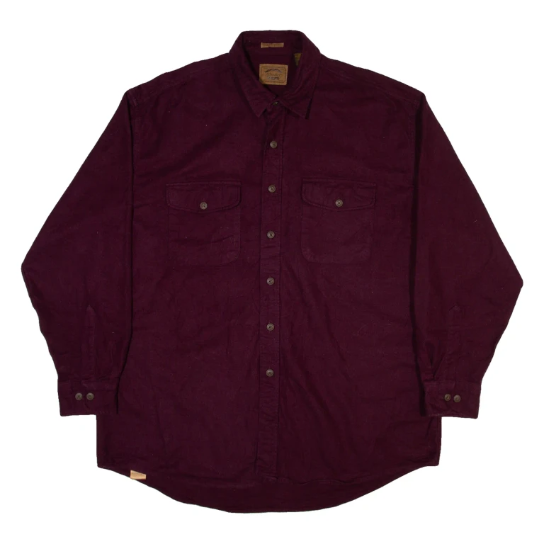 ST JOHN'S BAY Mens Plain Shirt Maroon Long Sleeve XL