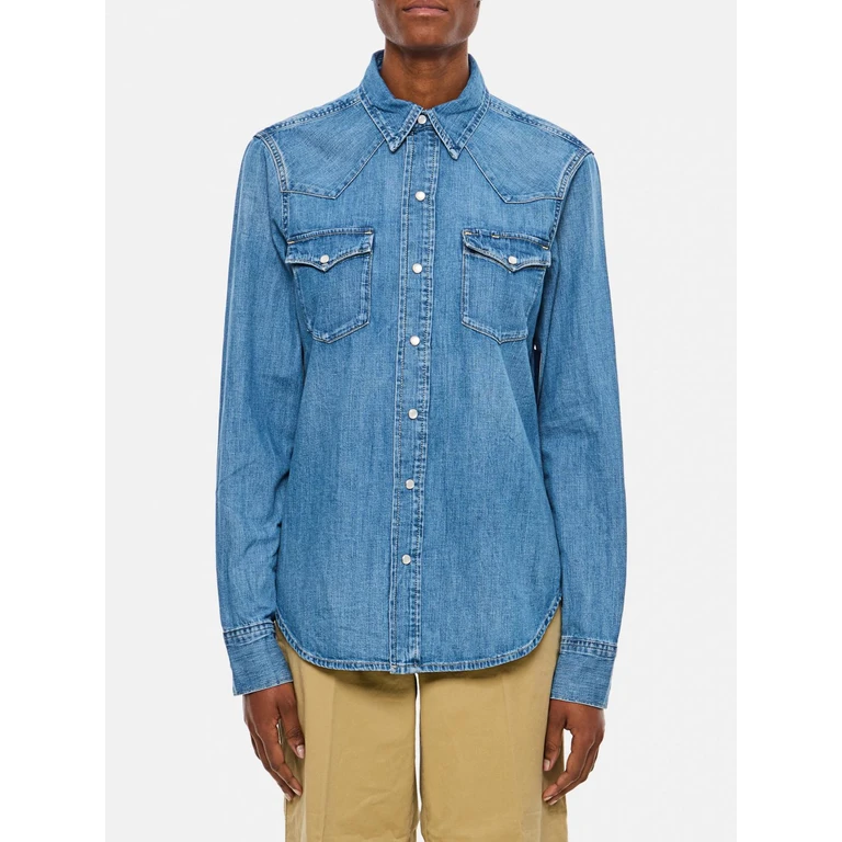 Shirt Woman color Gnawed Blue (211969402001CANARIAWASH)