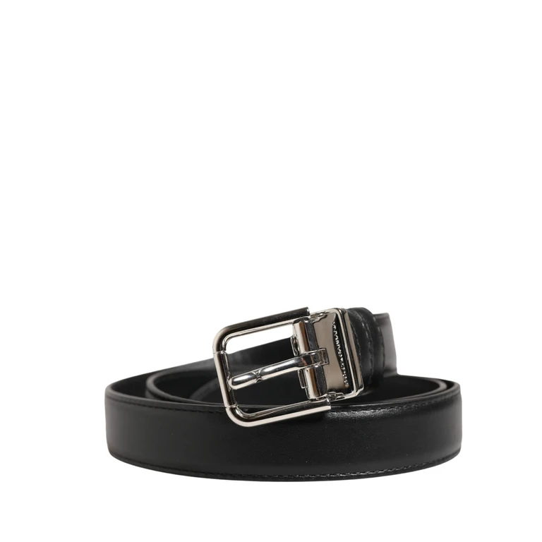 Dolce & Gabbana Men Black Classic Leather Metal Buckle Belt Calf - Men