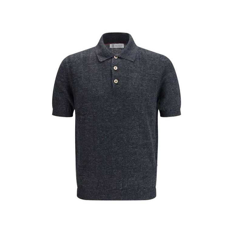 Brunello Cucinelli Gray Cotton Polo Shirt - Men