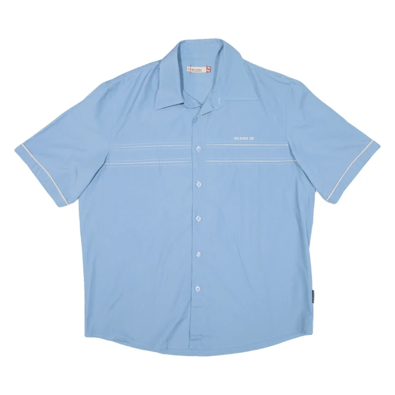 BLEND OF AMERICA Mens Plain Shirt Blue XL