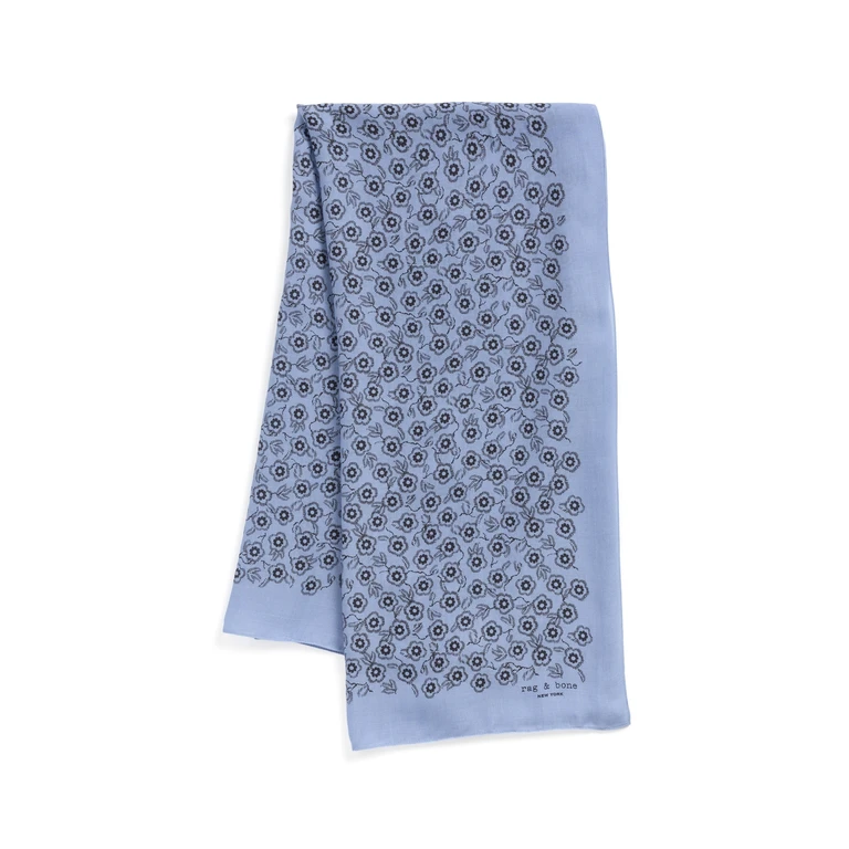 rag & bone Mel Floral Scarf Blue Floral One Size