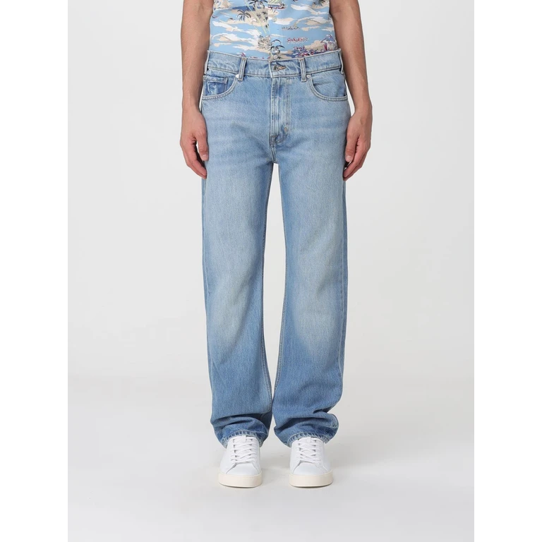 Straight Jeans in Distressed Denim (7T5H0E351DS)