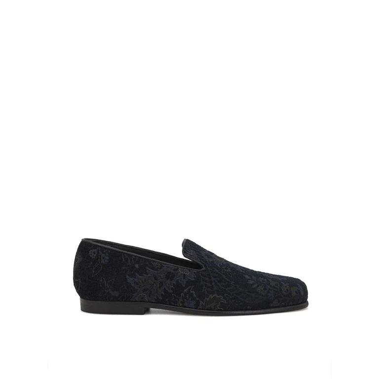 Blue Leather Slip-On Loafers - Men