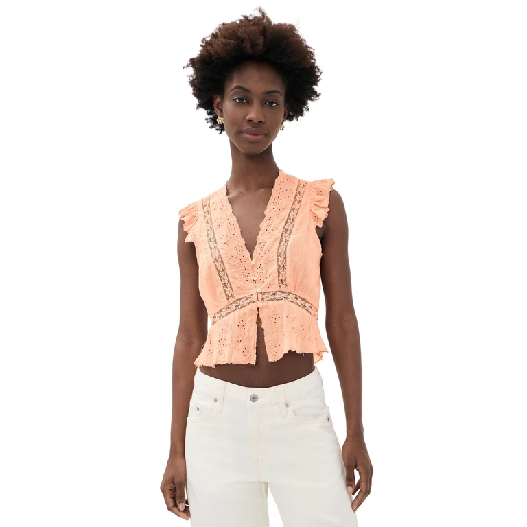 Free People Day Dreamer Top Peachie Pie M