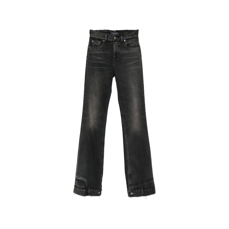 Distressed-effect Raw-cut Jeans