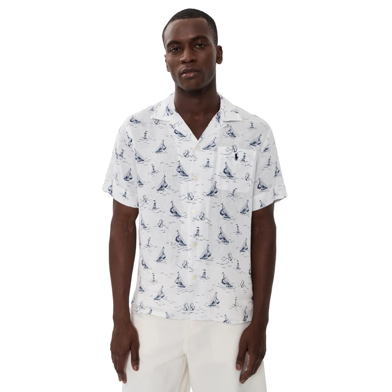 Sailboat Anchor Linen Andy Camp Shirt Sailboat Anchor Convo XXL