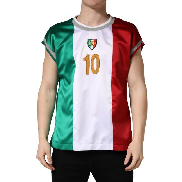 Dolce & Gabbana Multicolor Italia Dg Logo Satin Tank T-Shirt Polyester - Men