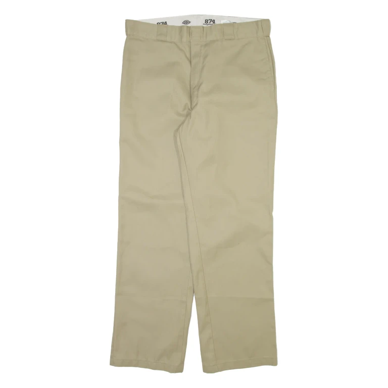 DICKIES 874 Workwear Mens Trousers Beige Regular Straight W36 L32