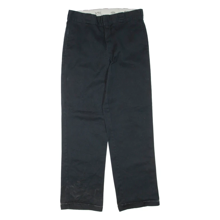 DICKIES Mens Trousers Black Regular Straight W32 L32