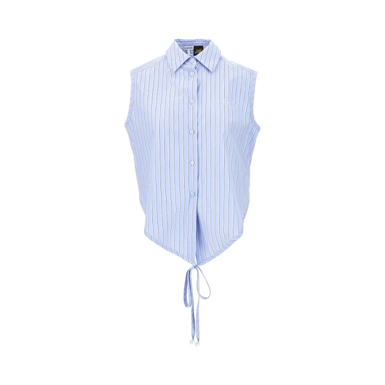 Striped cotton sleeveless shirt Woman 38
