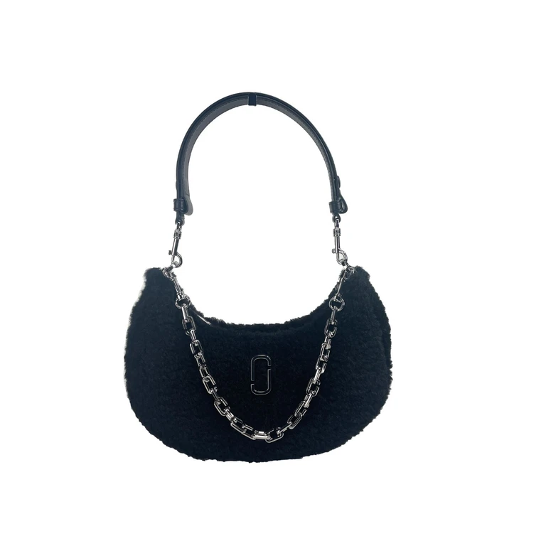 Marc Jacobs The Teddy Curve Bag Purse Silver Faux Fur - Women
