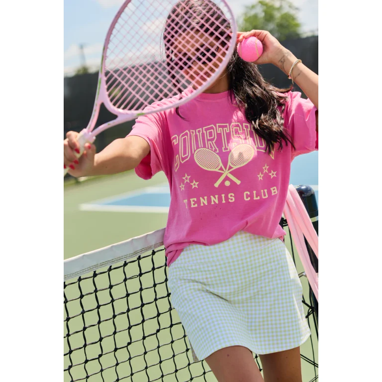 Courtside Tennis Club Pink Graphic Tee