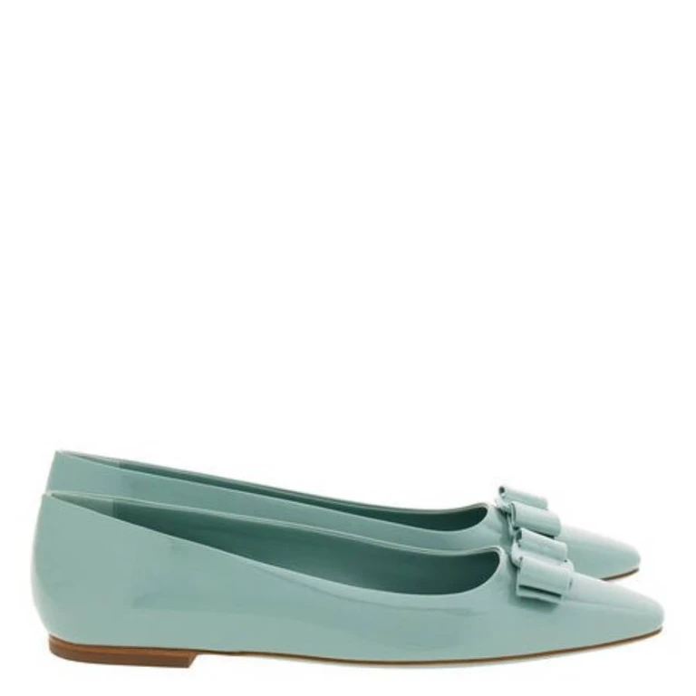 Ferragamo Vernice Patent Leather Ballet Flats, Size 7 C