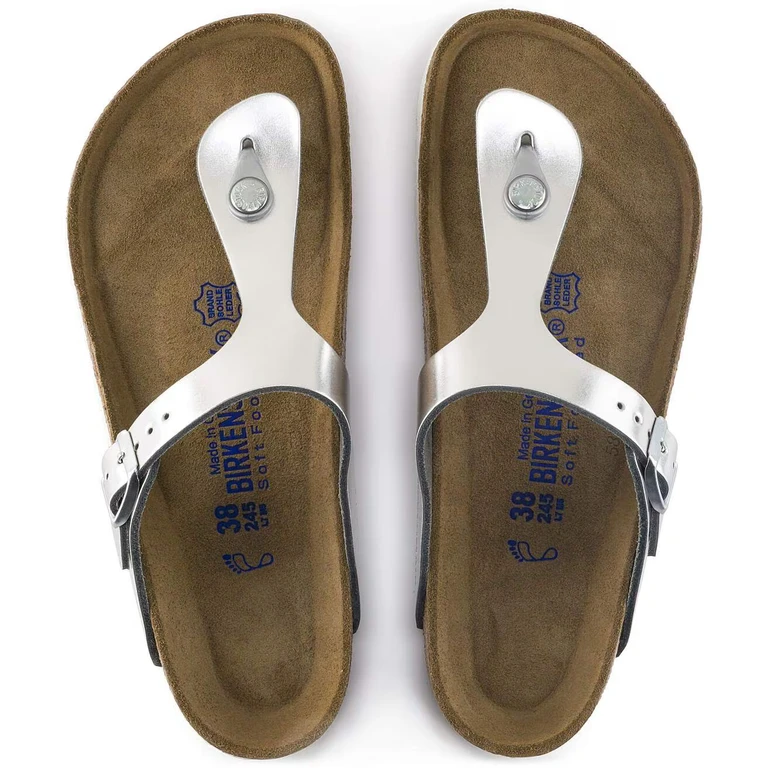 Unisex Gizeh Pap Natural Leather Metallic Silver