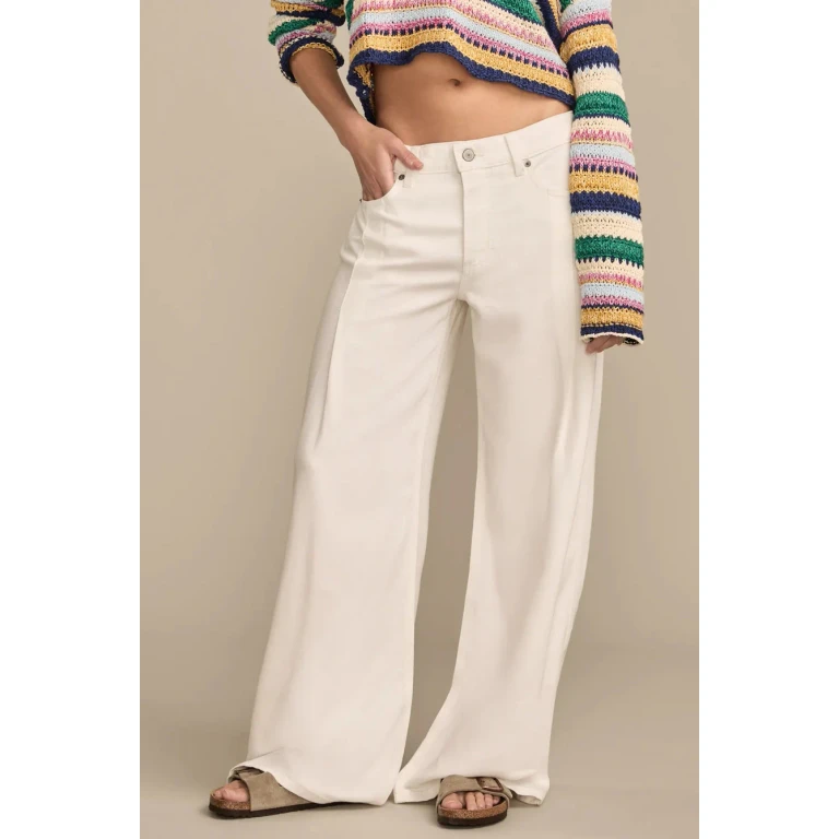 Women's Wide Leg Pleated Liquid Denim Luxe Palazzo