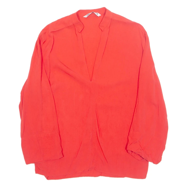 ZARA Womens Blouse Red Long Sleeve S
