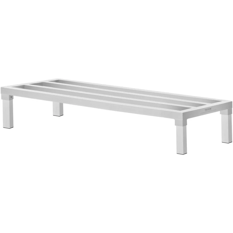 Newly Upgraded!Aluminum Dunnage Rack Stationary Dunnage Rack 48' x 20' x 8' Storage Rack - Silver 1