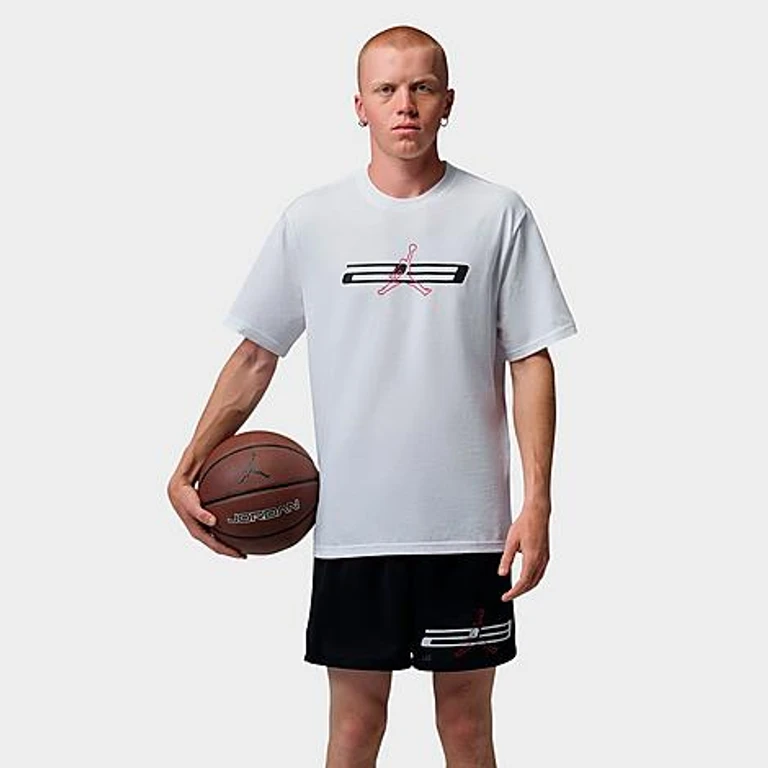 Nike Men's Jordan Sport 23 Jumpman Dri-FIT T-Shirt in White/Black/University Red Size: XS
