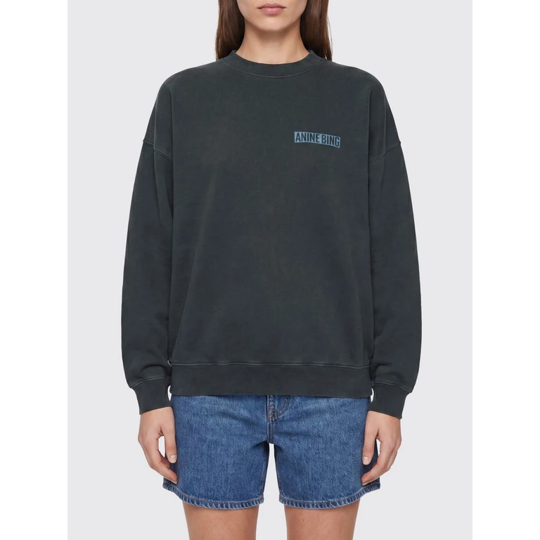 Cotton Crewneck Sweatshirt with Relaxed Fit and Back Logo (A0812599WBL1)