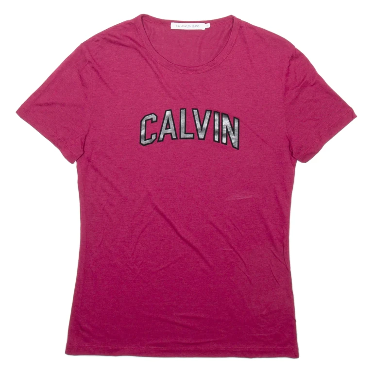 CALVIN KLEIN JEANS Womens T-Shirt Maroon M