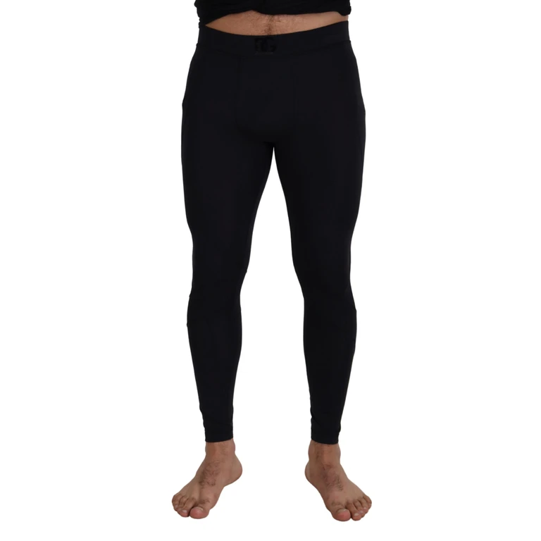 Dolce & Gabbana Black Nylon Slim Fit Stretch Pants Elastane Spandex - Men
