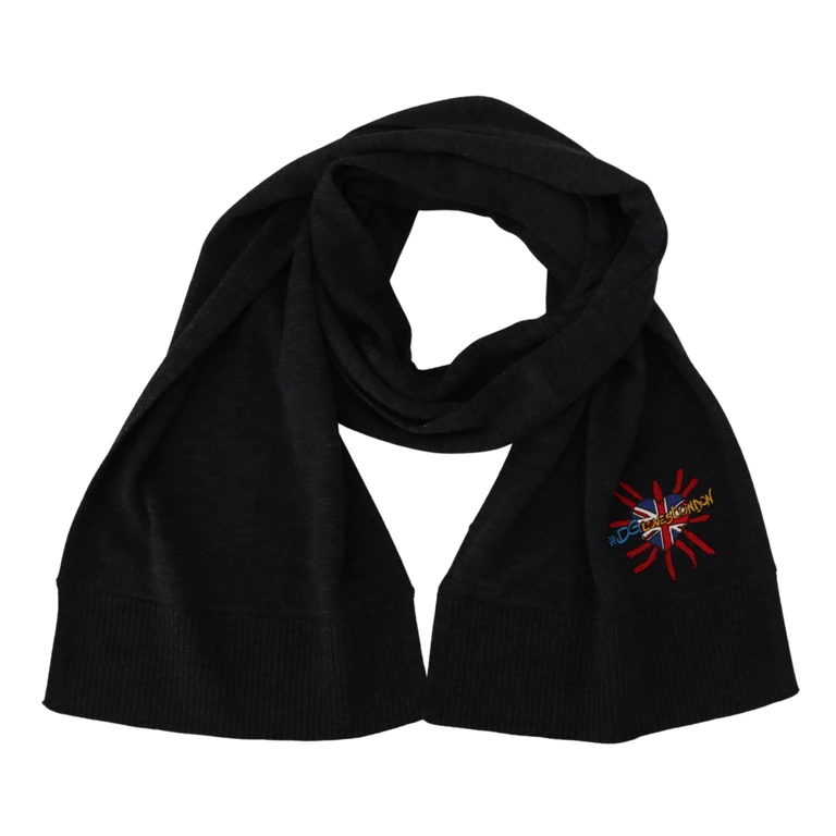 Dolce & Gabbana Black Sacred Heart #dgloveslondon Wrap Scarf Wool - Women