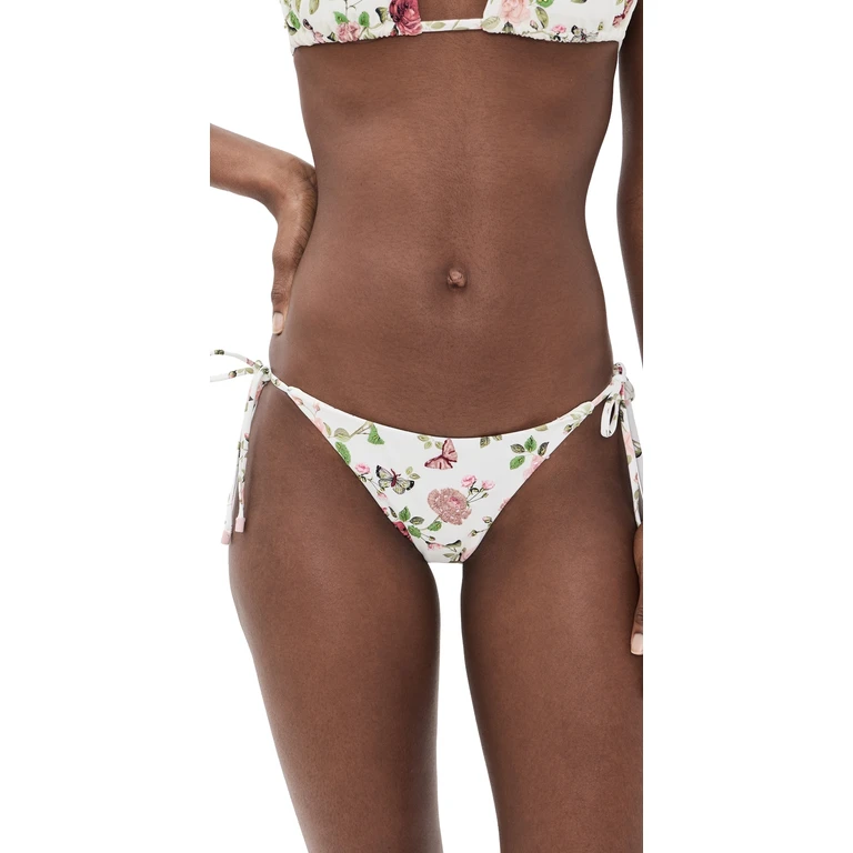 PQ Swim PQ Swim x ALICE + OLIVIA Embroidered Bikini Bottoms English Rose S